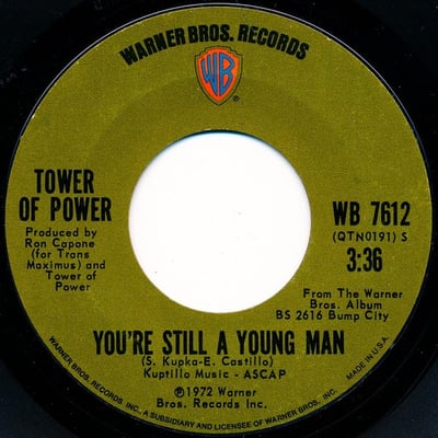 Tower Of Power - You're Still A Young Man / Skating On Thin Ice (Warner Bros. Records, WB 7612) · 7" · Terre Haute Pressing
