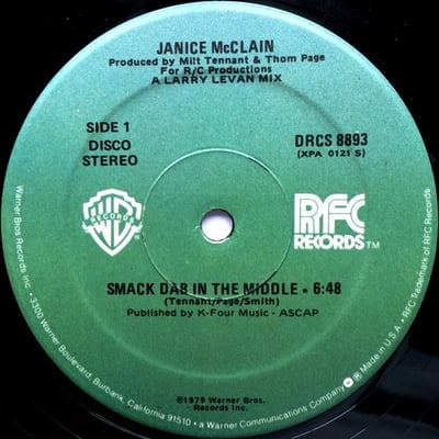 Janice McClain - Smack Dab In The Middle (Warner Bros. Records, DRCS 8893) · 12"
