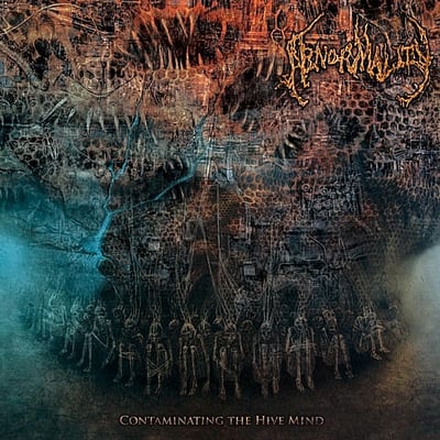 Abnormality - Contaminating The Hive Mind (Threshold Of Pain Records, TOP-002) · LP · Blue w/ Black Splatter · NM/NM · Limited Edition, Numbered
