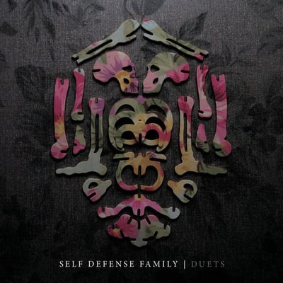 Self Defense Family - Duets (Iron Pier, IRP14) · 12" · Flower Green & Pink Splatter Clear