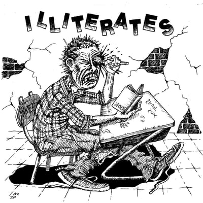 Illiterates - Illiterates (Kill Enemy Records, Kill Enemy #03) · 12" · Skull logo label · Repress