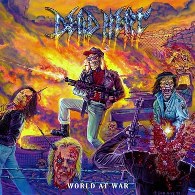 Dead Heat - World At War (Triple-B Records, TBR148) · LP · Clear With Purple, Orange, Yellow, Blue Splatter · M/NM