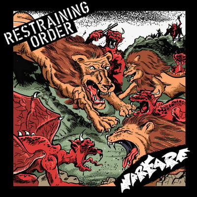 Restraining Order / Warfare - Restraining Order / Warfare (Triple-B Records, TBR156) · 7" · Beer With Red & Grey Splatter