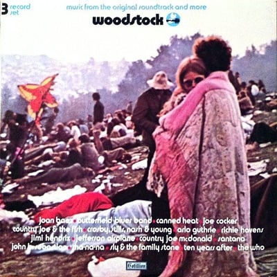 Various - Woodstock - Music From The Original Soundtrack And More (Cotillion, SD 3-500) · 3xLP · SP - Specialty Pressing, Blue/White Labels, Tri-Fold Gatefold