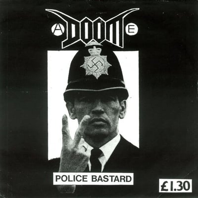 Doom - Police Bastard (Profane Existence, EXIST 001.5) · 7" · Purple Marble · Reissue, Repress
