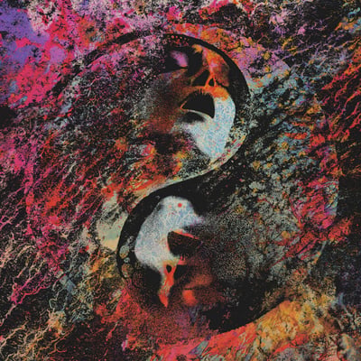 END | Cult Leader - Gather & Mourn (Closed Casket Activities, CLCR108) · 12" · Blue (Electric) Translucent w/ Orange, Pink & Purple Splatter