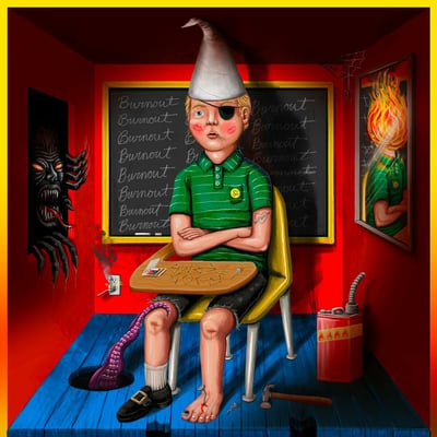 Good Terms - Burnout (Deluxe) (Secret Friends Music Group, SFMG035) · 2xLP · Transparent Black Ice w/ Apple Red, Lemon Yellow, Sky Blue, & White Splatter · Deluxe Edition