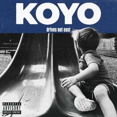 Koyo - Drives Out East (Triple-B Records, TBR149) · 7" · White w/ Blue Splatter · Limited Edition, Repress
