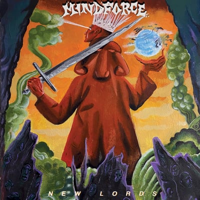 Mindforce - New Lords (Triple-B Records, TBR-169) · LP · Orange / Yellow Swirl w/Blue Jay Splatter · Repress