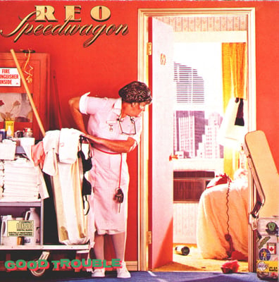 REO Speedwagon - Good Trouble (Epic, PE 38100) · LP · Reissue