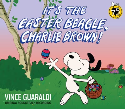 Vince Guaraldi - It's The Easter Beagle, Charlie Brown! (Selections From The Original Soundtrack) (Lee Mendelson Film Productions, LM25EB03) · 10" · Colored Egg Shape, Peanuts 75th Anniversary · M/M · Record Store Day, Limited Edition, Numbered