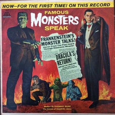 Cherney Berg , Gabriel Dell - Famous Monsters Speak (RockBeat Records, ROC-3405) · LP · Red/Black Splatter · M/M · Reissue