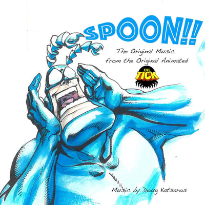 Doug Katsaros - Spoon! (The Original Music From The Original Animated The Tick!!) (Terror Vision, T.V.OP004) · 2xLP · Blue Marbled · Record Store Day