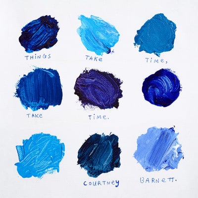 Courtney Barnett - Things Take Time, Take Time (Mom + Pop, MP565) · LP · Blue [All Eyes On The Pavement Blue]