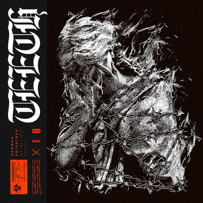 Teeth - Voodoo Priestess / Writhe (New Damage Records, NDRV076) · 7" · Clear W/ Black Splatter · Limited Edition