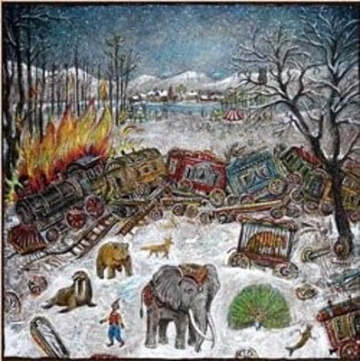 mewithoutYou - Ten Stories (Pine Street Records, PSR0002) · LP · Clear With Red, Orange, and Yellow Splatter · Record Store Day, Limited Edition, Reissue