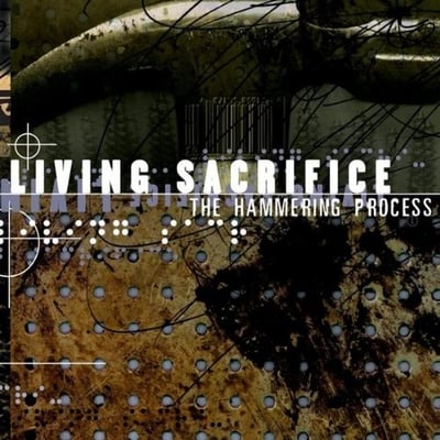 Living Sacrifice - The Hammering Process (Solid State, TNV1189) · LP · Green/Brown (Rivet Hole) · Remastered, Repress