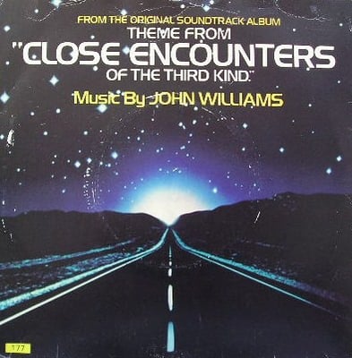 John Williams - Theme From "Close Encounters Of The Third Kind" / Nocturnal Pursuit (Arista, AS 0300) · 7" · Pitman Pressing