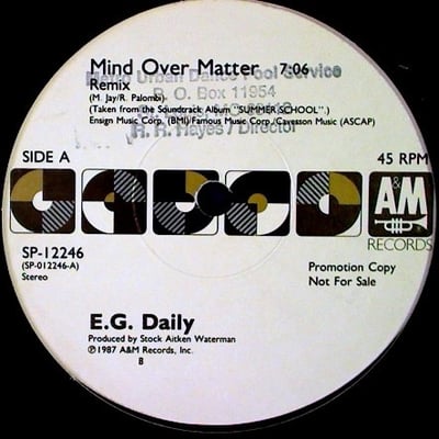 E.G. Daily - Mind Over Matter (Chrysalis, VS4 43152) · 7" · Picture Sleeve