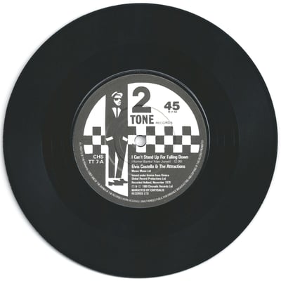Elvis Costello & The Attractions - I Can't Stand Up For Falling Down (F-Beat, XX1) · 7"