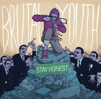 Brutal Youth - Stay Honest (Get Party, GPR-002) · LP · Green Splattered · Reissue