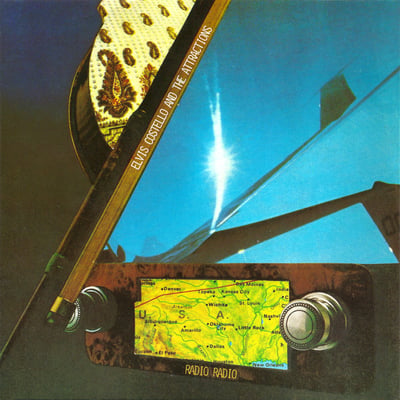 Elvis Costello & The Attractions - Radio Radio (Radar Records, ADA 24) · 7" · Green Labels