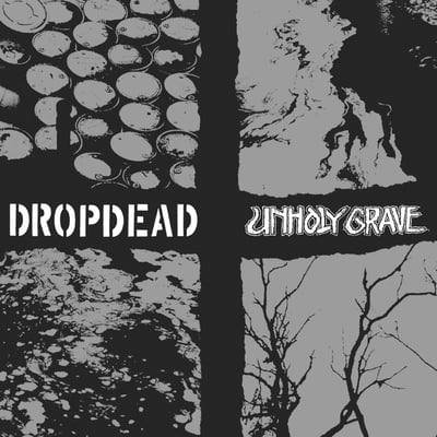 Dropdead / Unholy Grave - Dropdead / Unholy Grave (Armageddon Label, AS019) · 7" · White · NM/NM · Limited Edition, Reissue