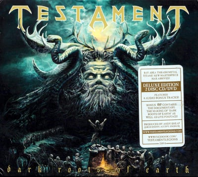 Testament - Dark Roots Of Earth (Nuclear Blast Records, NB 2968-3) · 2xLP · Clear Gold/Green Splatter Vinyl · NM/NM · Limited Edition, Repress