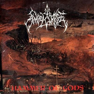 Angelcorpse - Hammer Of Gods (Osmose Productions, OPLP047) · LP · Beer Marbled, Gatefold · NM/NM · Limited Edition, Reissue, Repress