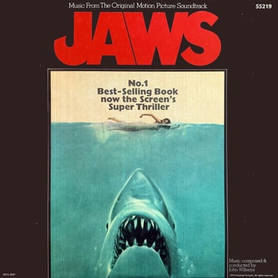 John Williams - Jaws (Music From The Motion Picture) (Mondo, MOND-115) · 2x12" · Blue [Ocean Blue] · NM/NM · Reissue