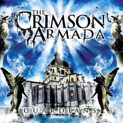 The Crimson Armada - Guardians (Deathly Decibels Records, DDR005) · 2x12" · The Edge, The Blob, The Splatter: White Inside Blue With Splatter · Limited Edition