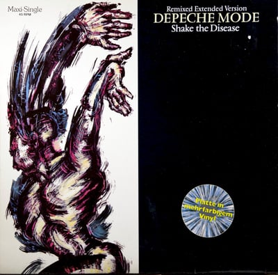 Depeche Mode - Shake The Disease (Remixed Extended Version) (Mute, INT 126.828) · 12" · Grey Marbled, Mute Logo 1