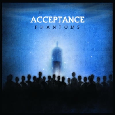 Acceptance - Phantoms (Bad Timing Records, BTR-001) · LP · Clear & Dark Blue Pinwheel · Repress