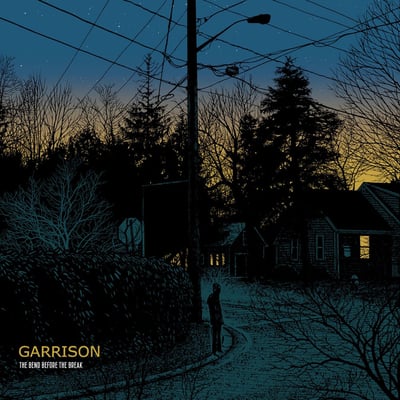 Garrison - The Bend Before The Break (Iodine Recordings, IOD18) · LP · Blue W/ Yellow & Black Mix · M/VG+ · Reissue, Remastered