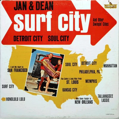 Jan & Dean - Surf City And Other Swingin' Cities (Liberty, LST 7314) · LP