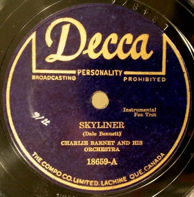 Charlie Barnet And His Orchestra - Skyliner / West End Blues (Decca, 18659) · 10"