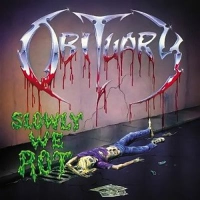 Obituary - Slowly We Rot (Real Gone Music, RGM-2094) • LP • Blue Corpse With Blood Splatter • Reissue, Remastered