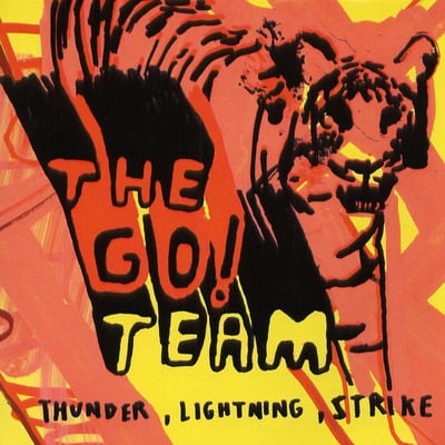 The Go! Team - Thunder, Lightning, Strike (Memphis Industries, MI040LPX2) • LP • Red And Yellow Swirl • Record Store Day, Limited Edition