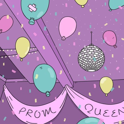 Beach Bunny - Prom Queen & Cry Baby + Sports (Miscellaneous Recordings, MISC-004) • 12" • Clear w/ Purple, Teal, Yellow Splatter
