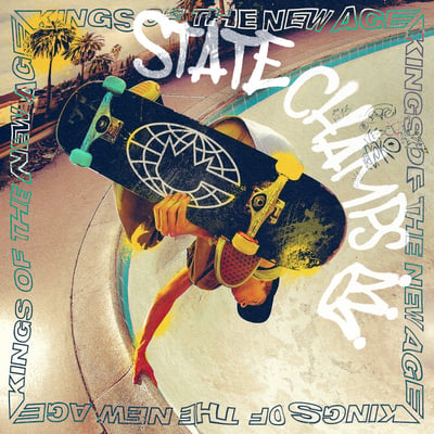 State Champs - Kings of the New Age (Pure Noise Records, PNR335) • LP • Neon Yellow & Black Pinwheel