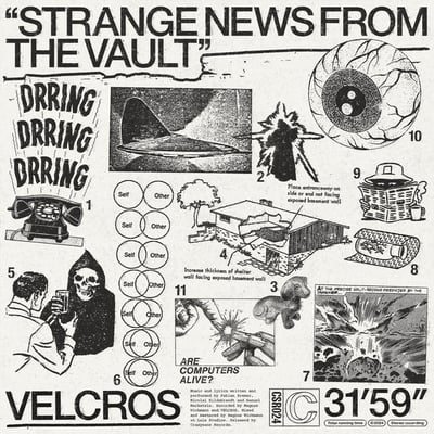 VELCROS - Strange News From The Vault (CRAZYSANE RECORDS, CSR024) • LP • Electric Blue • Limited Edition