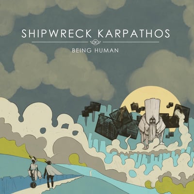 Shipwreck Karpathos - Being Human (Dunk!Records, DNK23176) • LP • Trans Blue/Green w/ Pale Yellow Center