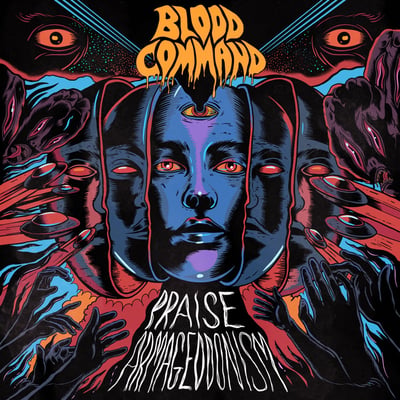 Blood Command - Praise Armageddonism (Hassle Records, HOFF382LP) • LP • Half Orange / Half Purple • Limited Edition