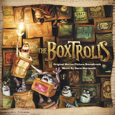 Dario Marianelli - The Boxtrolls (Original Motion Picture Soundtrack) (Mondo, MOND-050) • 2xLP • Blue and Cream Swirl with Pink Splatter • NM/NM • Limited Edition