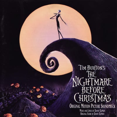 Danny Elfman - The Nightmare Before Christmas (Original Motion Picture Soundtrack) (Mondo, MOND-132) • 2xLP • Clear And Black Cornetto [Jack Stripes] / Blue, Red, And Yellow Swirl [Sally Swirl] • Limited Edition, Reissue, Remastered, Special Edition