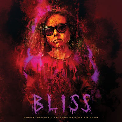 Steve Moore - Bliss Original Motion Picture Soundtrack (Relapse Records, RR7447) • LP • Neon Violet and Neon Orange Merge with Neon Yellow, Black and Blood Red Splatter • NM/NM • Limited Edition