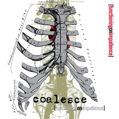 Coalesce - Functioning On Impatience (Relapse Records, RR7561) • LP • White W/ Metallic Gold, Metallic Silver, And Red Splatter • Reissue