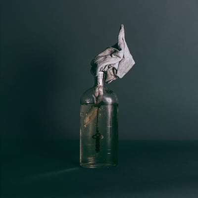 Hidden Hospitals - Liars (Spartan Records, SPAR055) • LP • Green [Swamp]/White [Bone] Swirl with Red, Orange, and Gold Splatter • Limited Edition