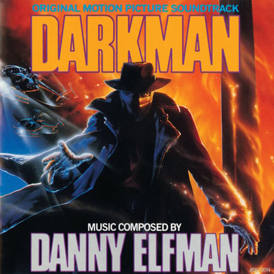 Danny Elfman - Darkman (Waxwork Records, WW036) • LP • Orange Fluorescent Translucent With Red Swirl [Fire] • Reissue, Remastered