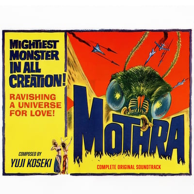 Yuji Koseki - Mothra (Original Motion Picture Soundtrack) (Waxwork Records, WW146) • 2xLP • Yellow/Green Butterfly / Yellow/Orange Butterfly • Deluxe Edition